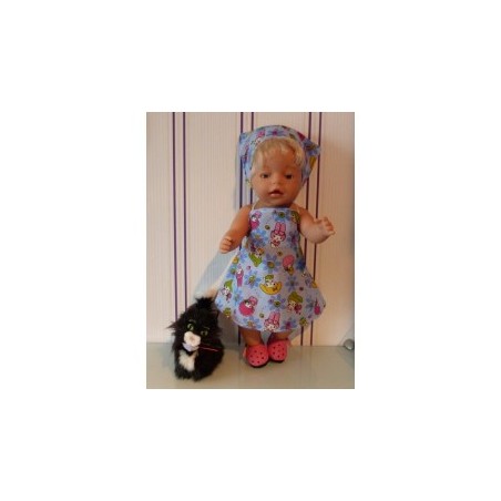 halterjurk blauw melodie baby born 43cm