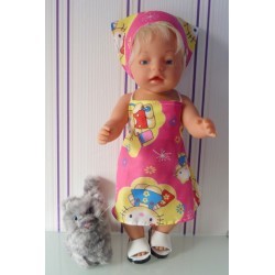 halterjurk hello kitty roze wolk baby born 43cm