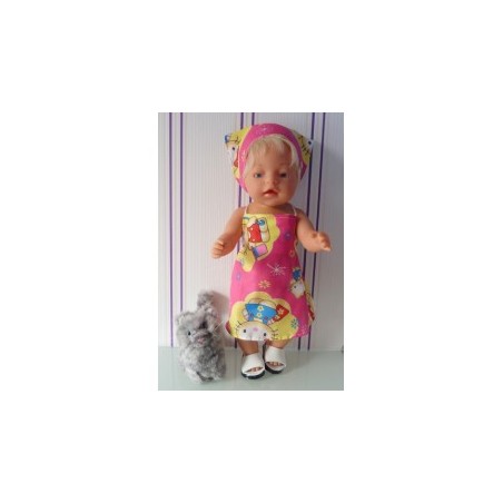 halterjurk hello kitty roze wolk baby born 43cm