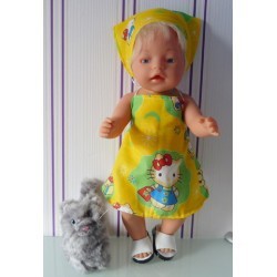 halterjurk hello kitty geel wolk baby born 43cm