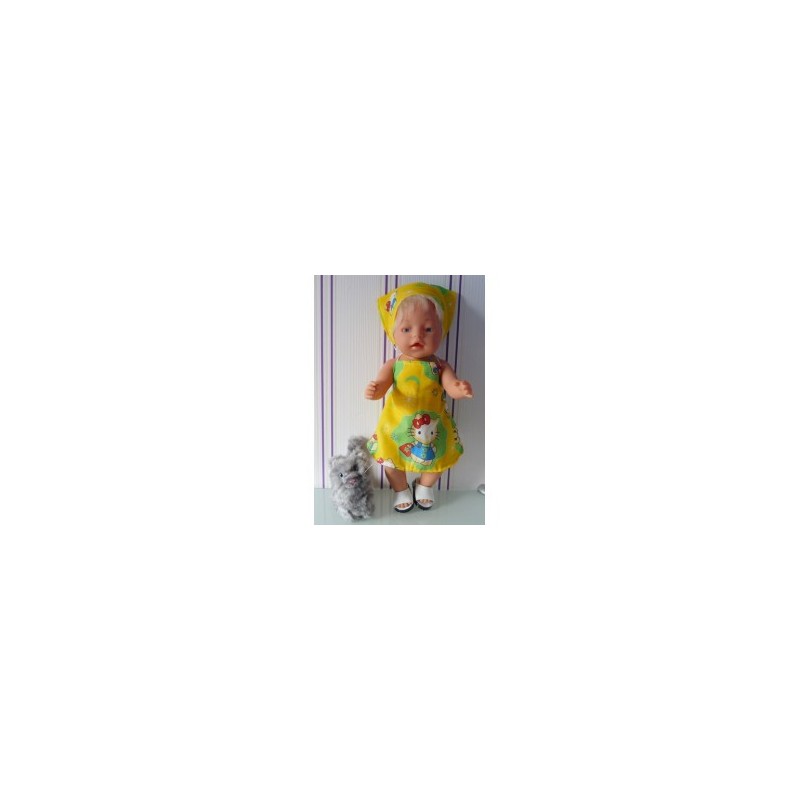 halterjurk hello kitty geel wolk baby born 43cm