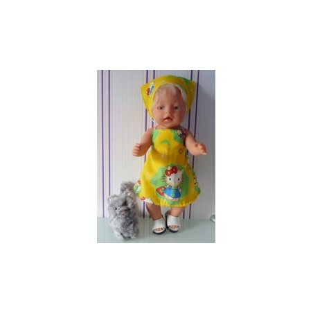 halterjurk hello kitty geel wolk baby born 43cm