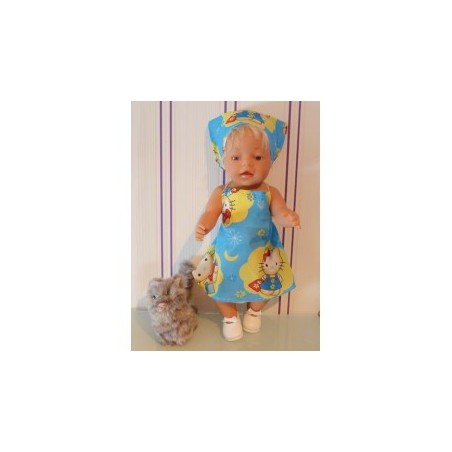 halterjurk hello kitty blauw wolk baby born 43cm