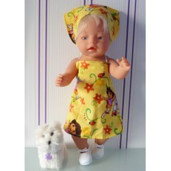 halterjurk dora geel baby born 43cm