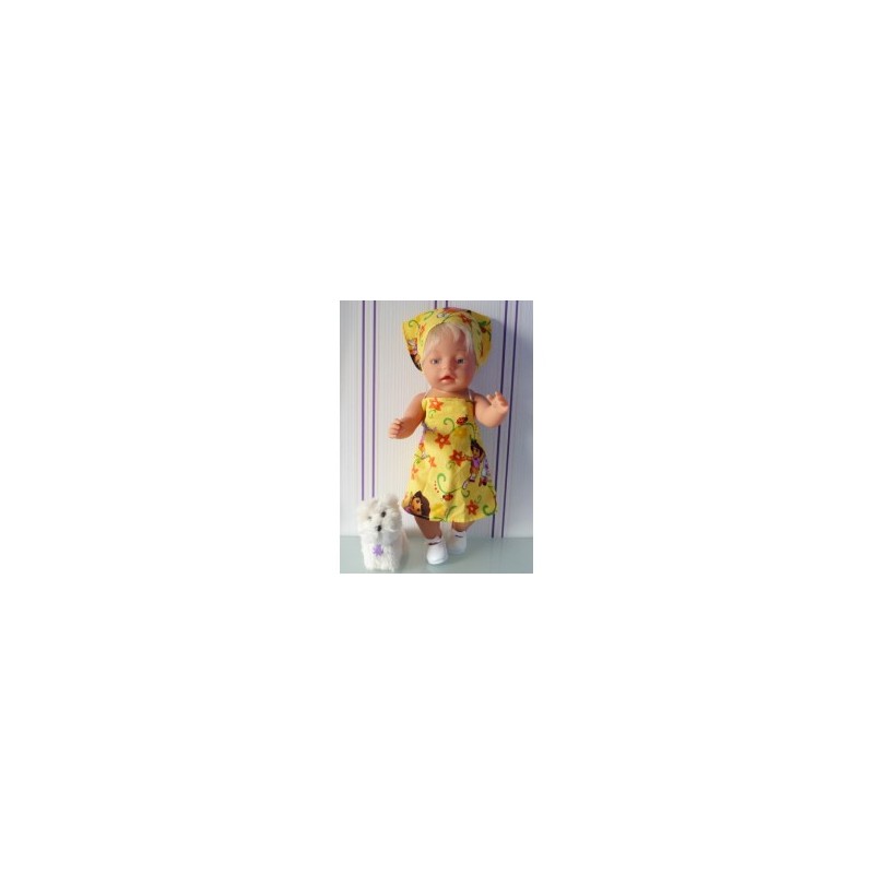 halterjurk dora geel baby born 43cm