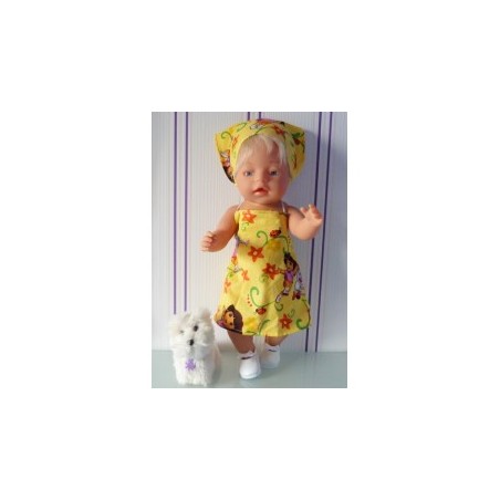 halterjurk dora geel baby born 43cm