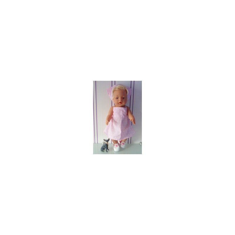 halterjurk roze met sterren baby born 43cm