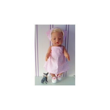 halterjurk roze met sterren baby born 43cm