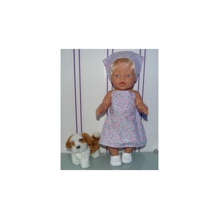 halterjurk lila gebloemd baby born 43cm