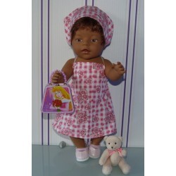 halterjurk roze rozadotje baby born 43cm
