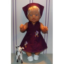 halterjurk met boots baby born 43cm