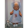 halterjurk licht blauw met strawberry shortcake baby born 43cm