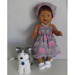 smokjurk setje grijs kat baby born 43cm