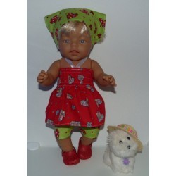smokjurk setje rood hartjes baby born 43cm