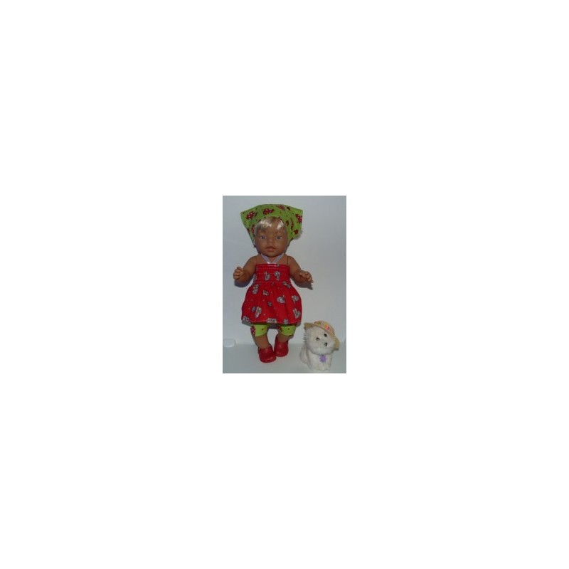 smokjurk setje rood hartjes baby born 43cm