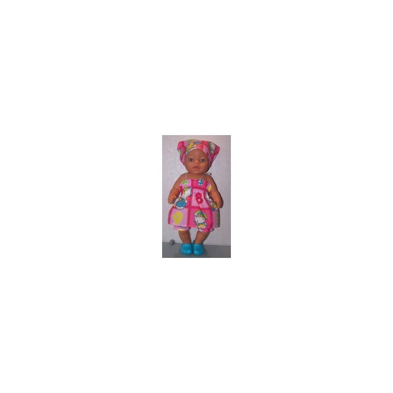 smokjurk setje hello kitty roze cijfers baby born 43cm