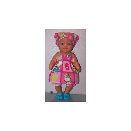 smokjurk setje hello kitty roze cijfers baby born 43cm