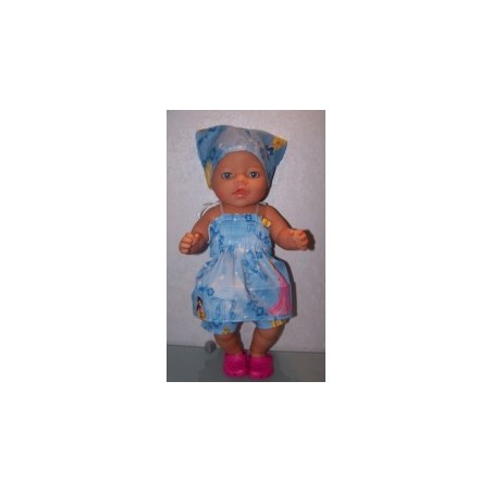 smokjurk setje disney prinsessen blauw baby born 43cm