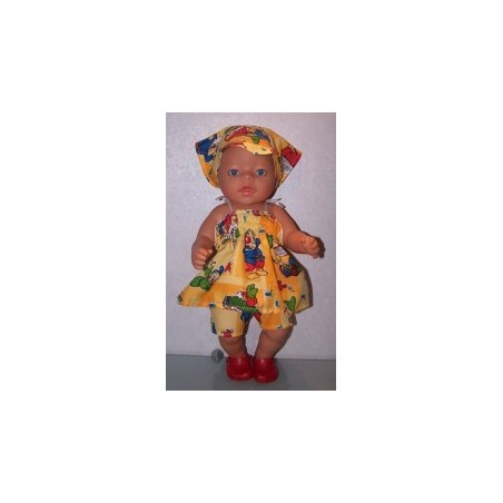 smokjurk setje geel 7 dwergen baby born 43cm