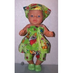 smokjurk setje groen 7 dwergen baby born 43cm