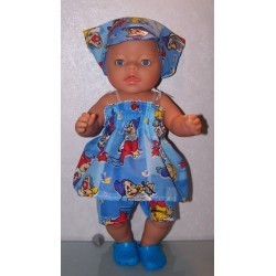 smokjurk setje blauw 7 dwergen baby born 43cm