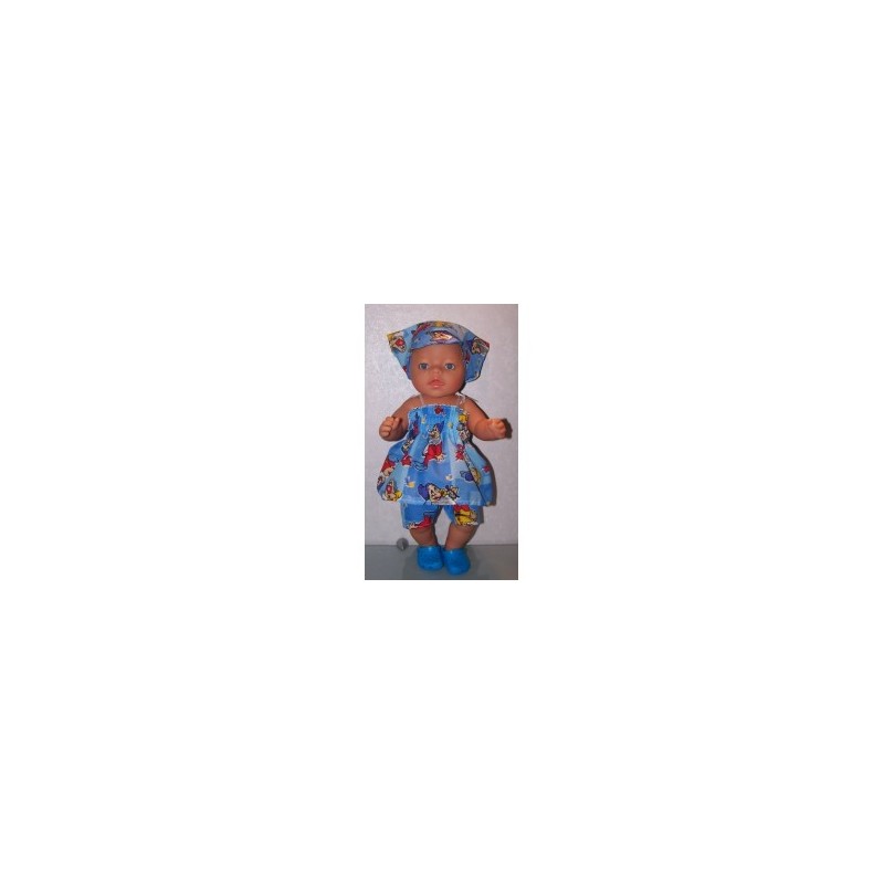 smokjurk setje blauw 7 dwergen baby born 43cm