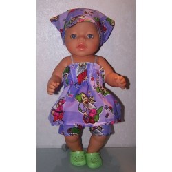 smokjurk setje paars 7 dwergen baby born 43cm