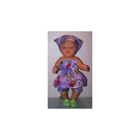 smokjurk setje paars 7 dwergen baby born 43cm