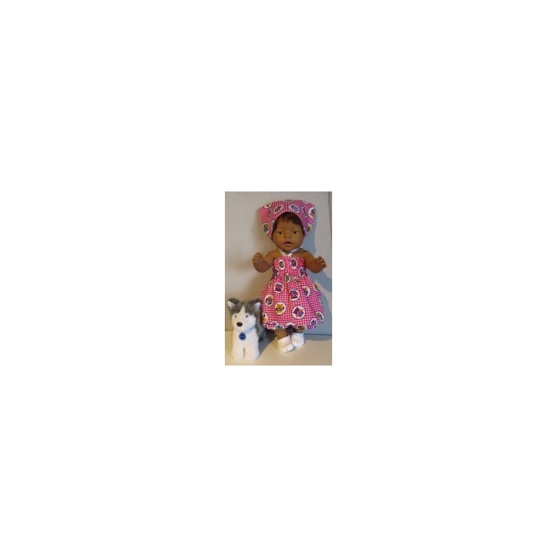smokjurk setje roze uilen baby born 43cm