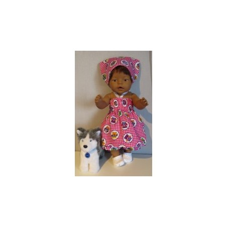 smokjurk setje roze uilen baby born 43cm