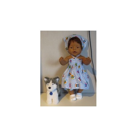 smokjurk setje blauw uilen baby born 43cm