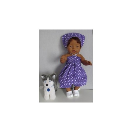 smokjurk setje paars met hartjes baby born 43cm
