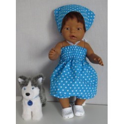 smokjurk setje blauw met hartjes baby born 43cm
