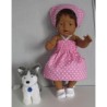 smokjurk setje roze met hartjes baby born 43cm
