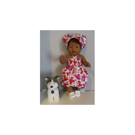 smokjurk setje roze vissen baby born 43cm