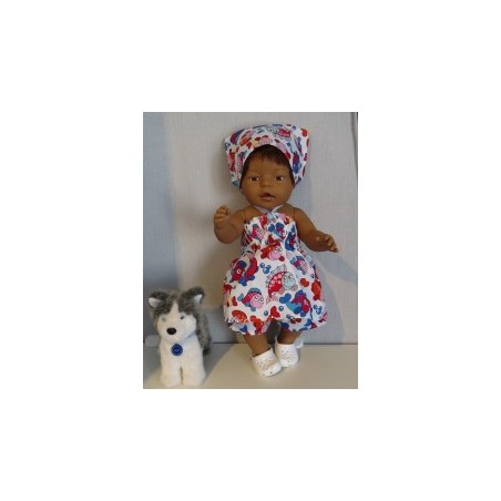 smokjurk setje rode vissen baby born 43cm
