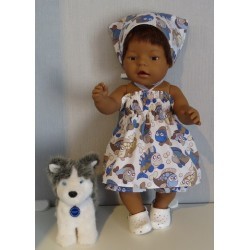 smokjurk setje blauwe vissen  baby born 43cm