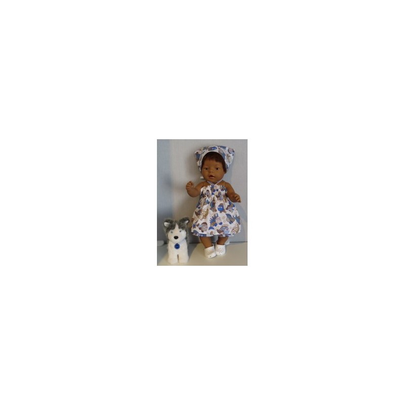 smokjurk setje blauwe vissen  baby born 43cm