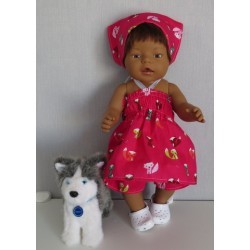 smokjurk setje hard roze met vossen baby born 43cm