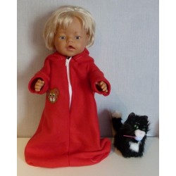 reiszak rood met beertje baby born 43cm