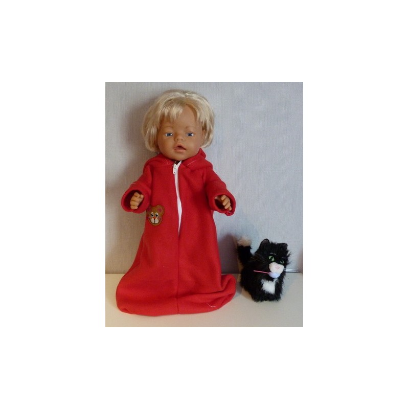 reiszak rood met beertje baby born 43cm