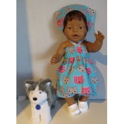 smokjurk setje mint katten baby born 43cm