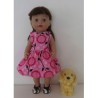 jurk roze met grote bloemen baby born 43cm