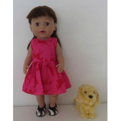 jurk roze met paarden baby born 43cm