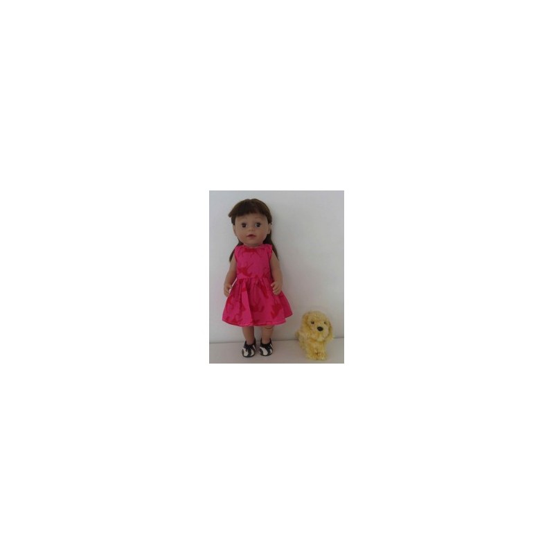 jurk roze met paarden baby born 43cm