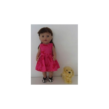 jurk roze met paarden baby born 43cm