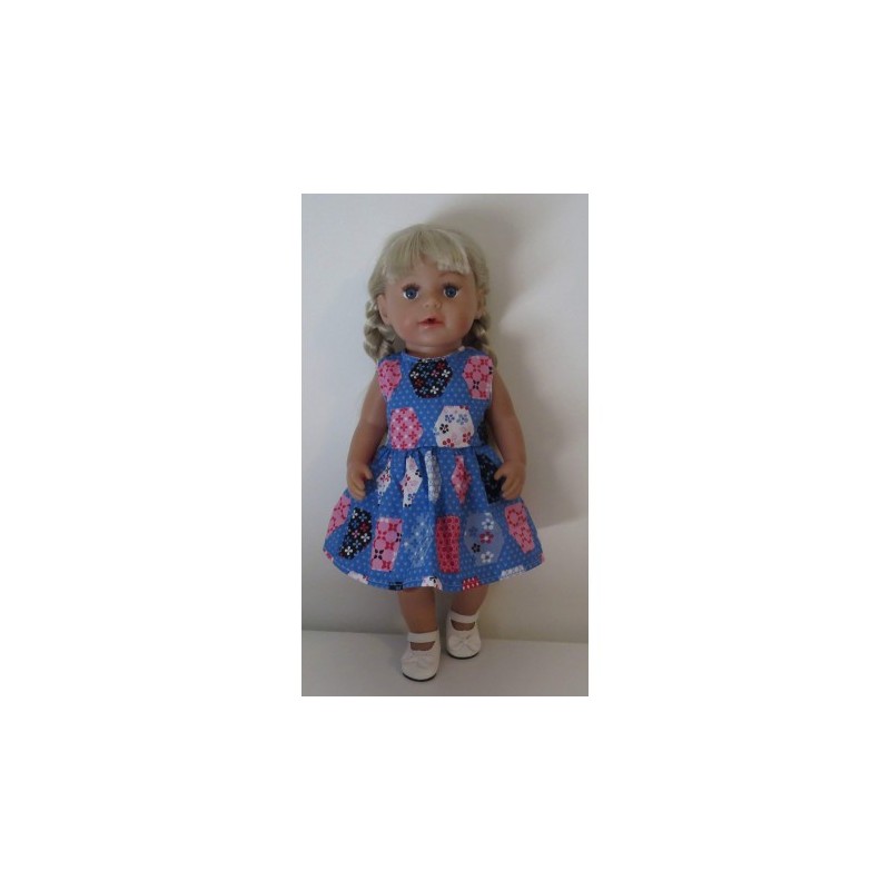 jurk blauw baby born 43cm