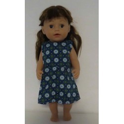 jurk blauw bewerkt baby born 43cm