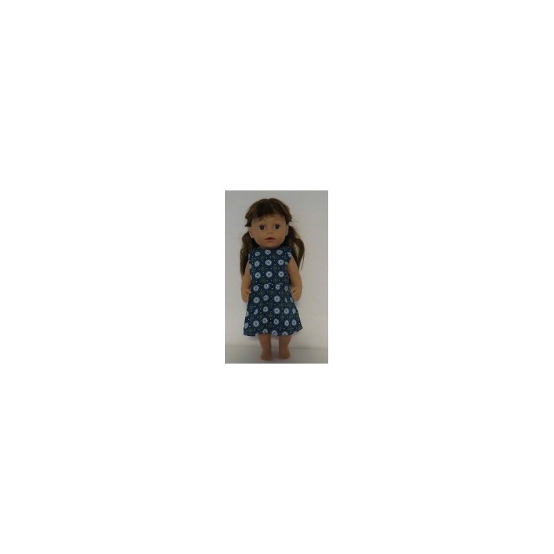 jurk blauw bewerkt baby born 43cm