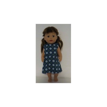 jurk blauw bewerkt baby born 43cm
